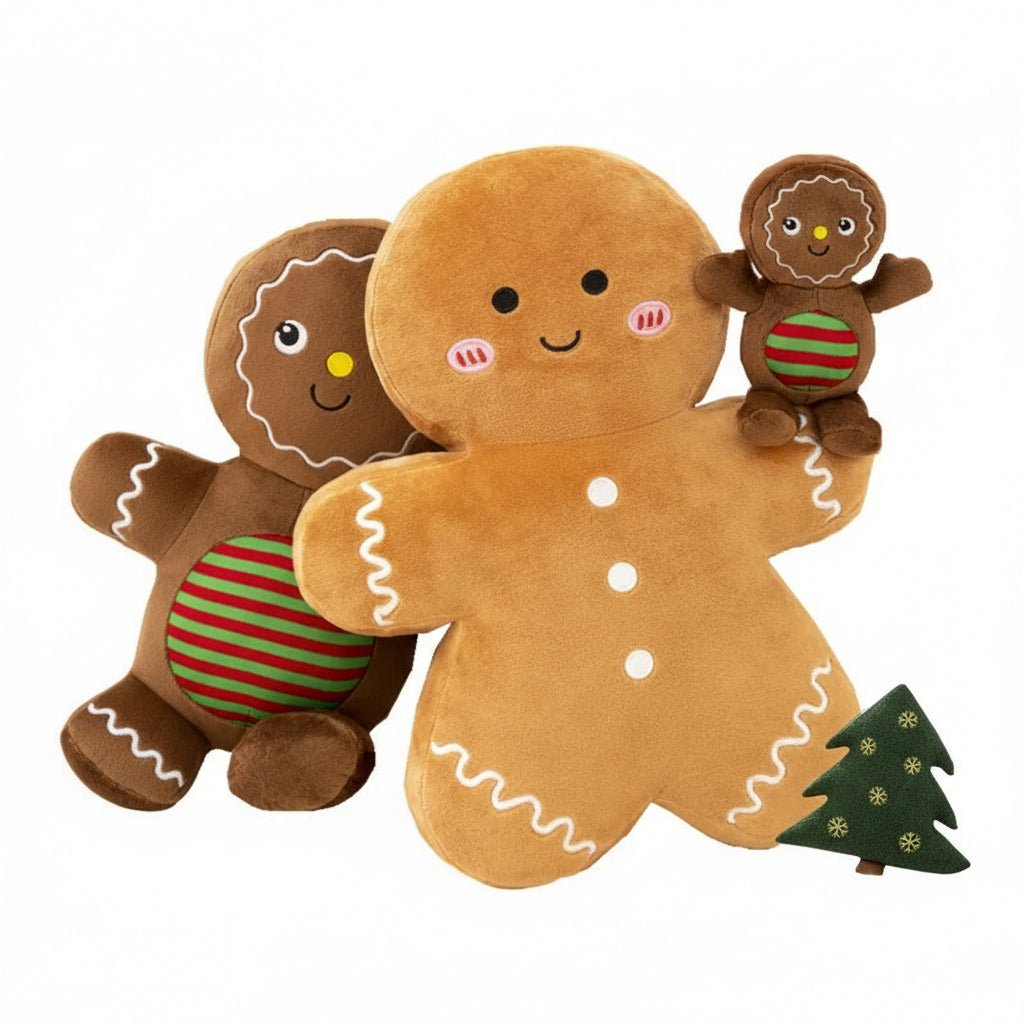 HOLIDAYGINGER – Soft Gingerbread Plush Pillow for Warm Festive Atmosphere