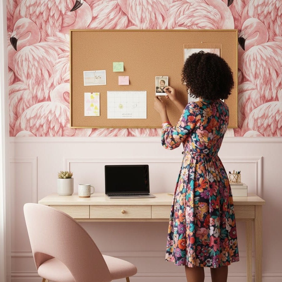 TROPICBLOSSOM – Flamingo Rose Wallpaper for Bedroom Walls, 10 m x 52 cm