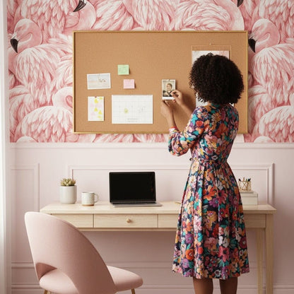 TROPICBLOSSOM – Flamingo Rose Wallpaper for Bedroom Walls, 10 m x 52 cm