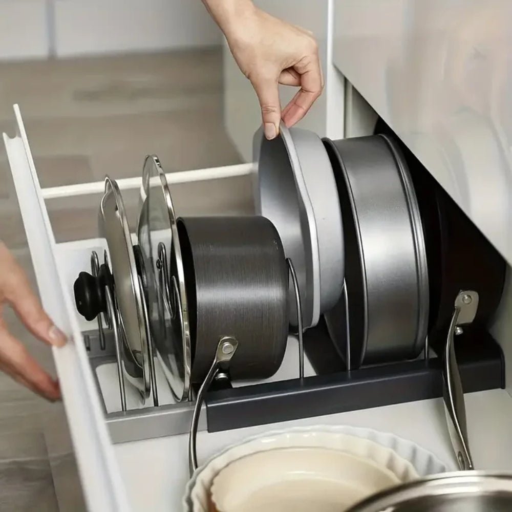 ORGANISET – Adjustable Metal Kitchen Shelf with Non-Slip Feet