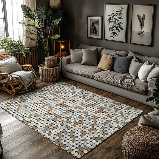 GEODREAM – Soft flannel rug with artistic geometric pattern