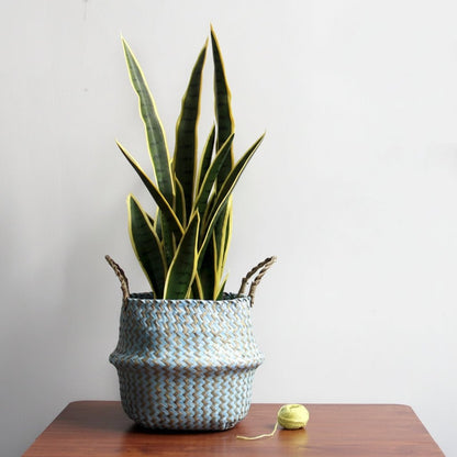 ZENWOVEN – Handmade Boho Willow Basket as Foldable Plant Basket