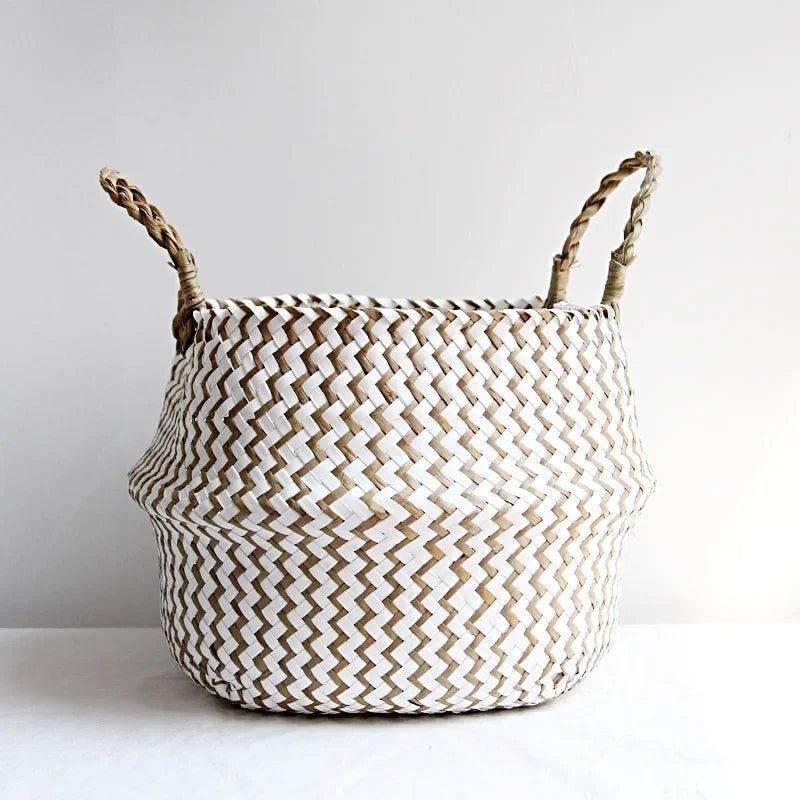 ZENWOVEN – Handmade Boho Willow Basket as Foldable Plant Basket