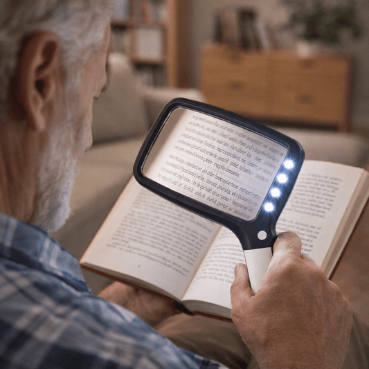 SICHTPLUS – Hand magnifier with 3x magnification and LED lighting