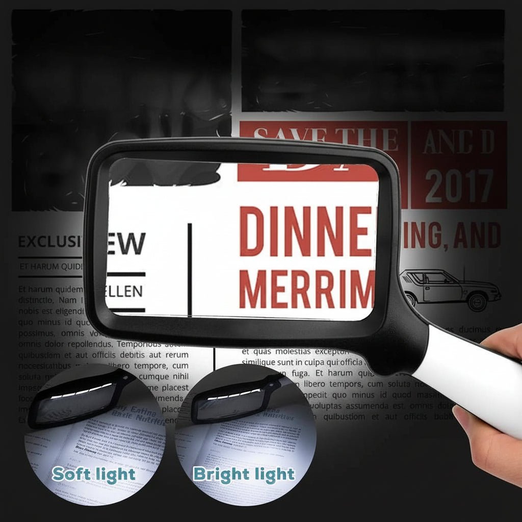 SICHTPLUS – Hand magnifier with 3x magnification and LED lighting