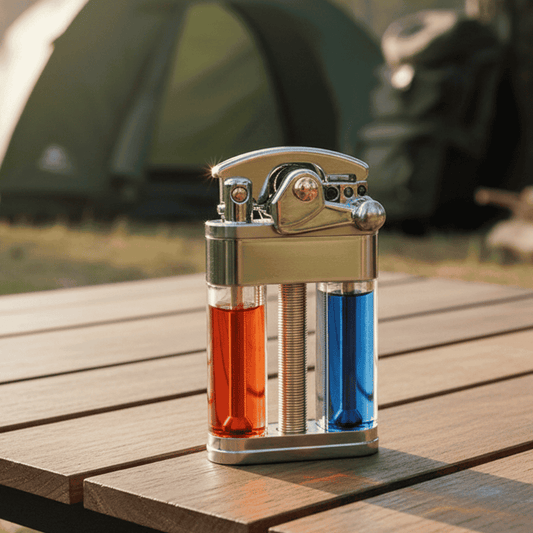 OUTBLAZE – Multi-fuel outdoor lighter with transparent casing for adventure