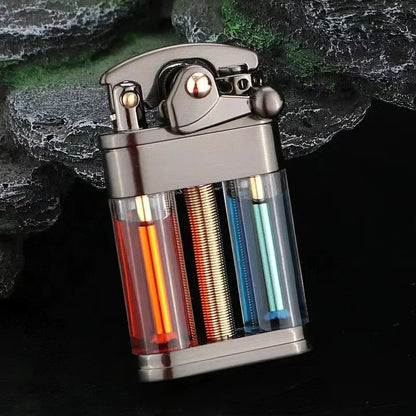 OUTBLAZE – Multi-fuel outdoor lighter with transparent casing for adventure