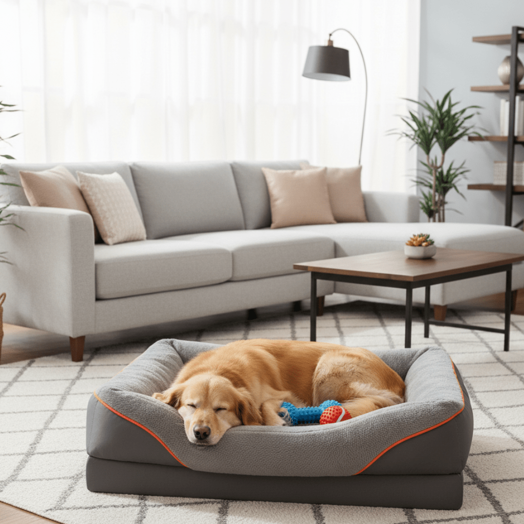 FURDEN – Premium Orthopedic Dog Mattress – Memory Foam & Waterproof Cover