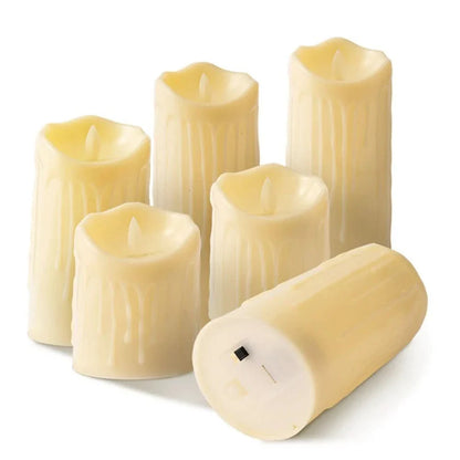 LumiFlame LED Candles – Flameless Electronic Decoration, Set in Ivory White