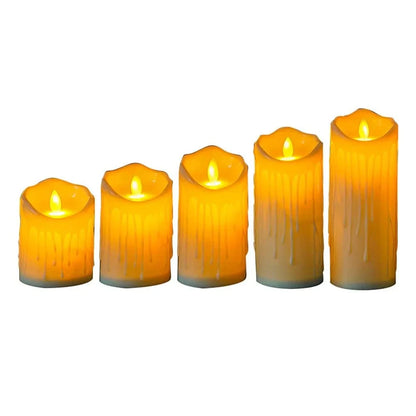 LumiFlame LED Candles – Flameless Electronic Decoration, Set in Ivory White