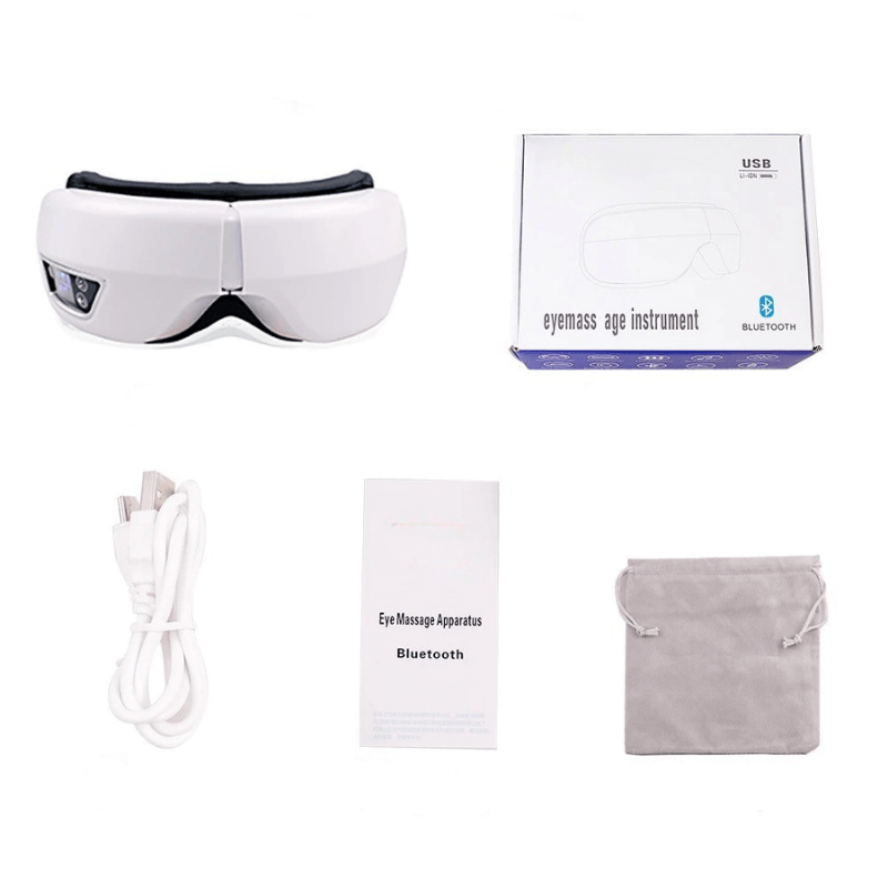 Eyeglow Smart 6D eye massager - air pressure, heat & vibration massage with Bluetooth & folding function