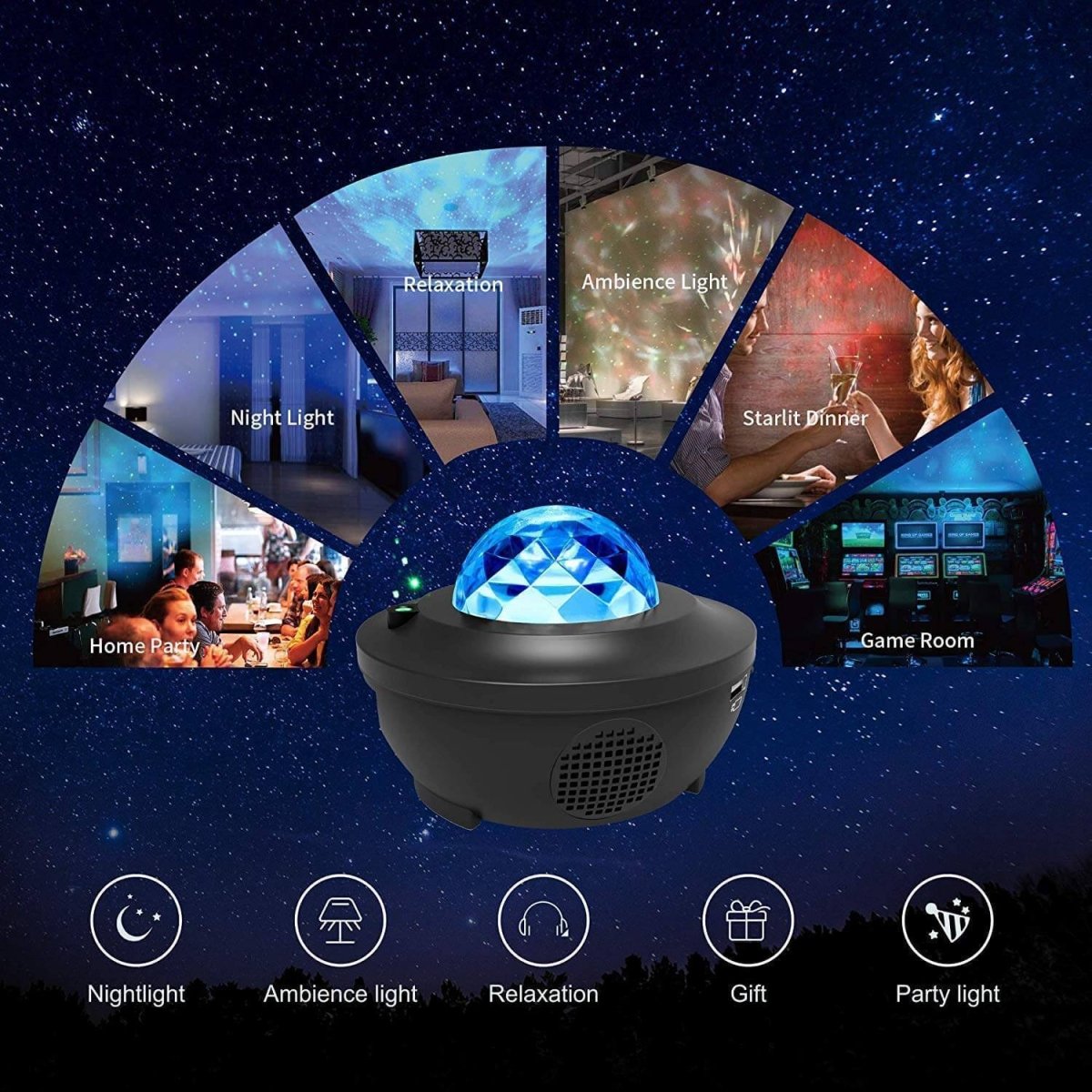 SKYRION – Portable Galaxy Projector with Bluetooth Speaker and Remote Control