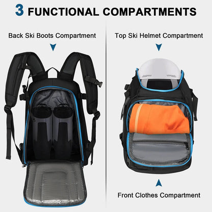 PEAKCARRY – Waterproof 50-liter ski boot backpack for equipment & accessories