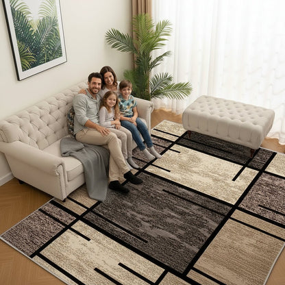 GEOPATTERN – Premium geometric area rug for living room & office