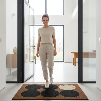 SHAPEMAT – Stylish geometric flannel rug mat, soft non-slip design for home decor