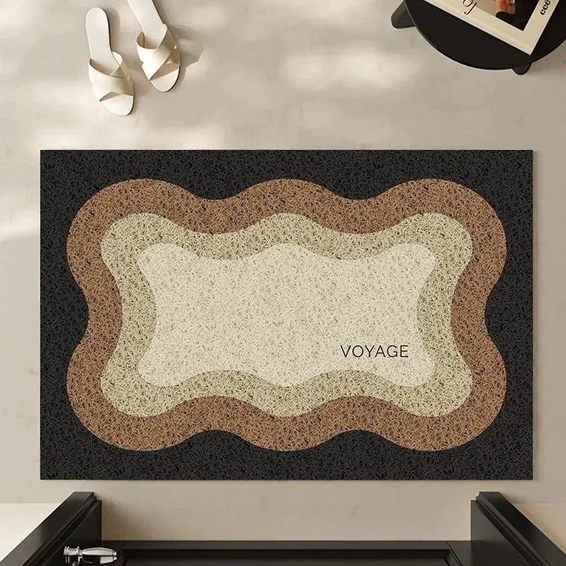 SHAPEMAT – Stylish geometric flannel rug mat, soft non-slip design for home decor