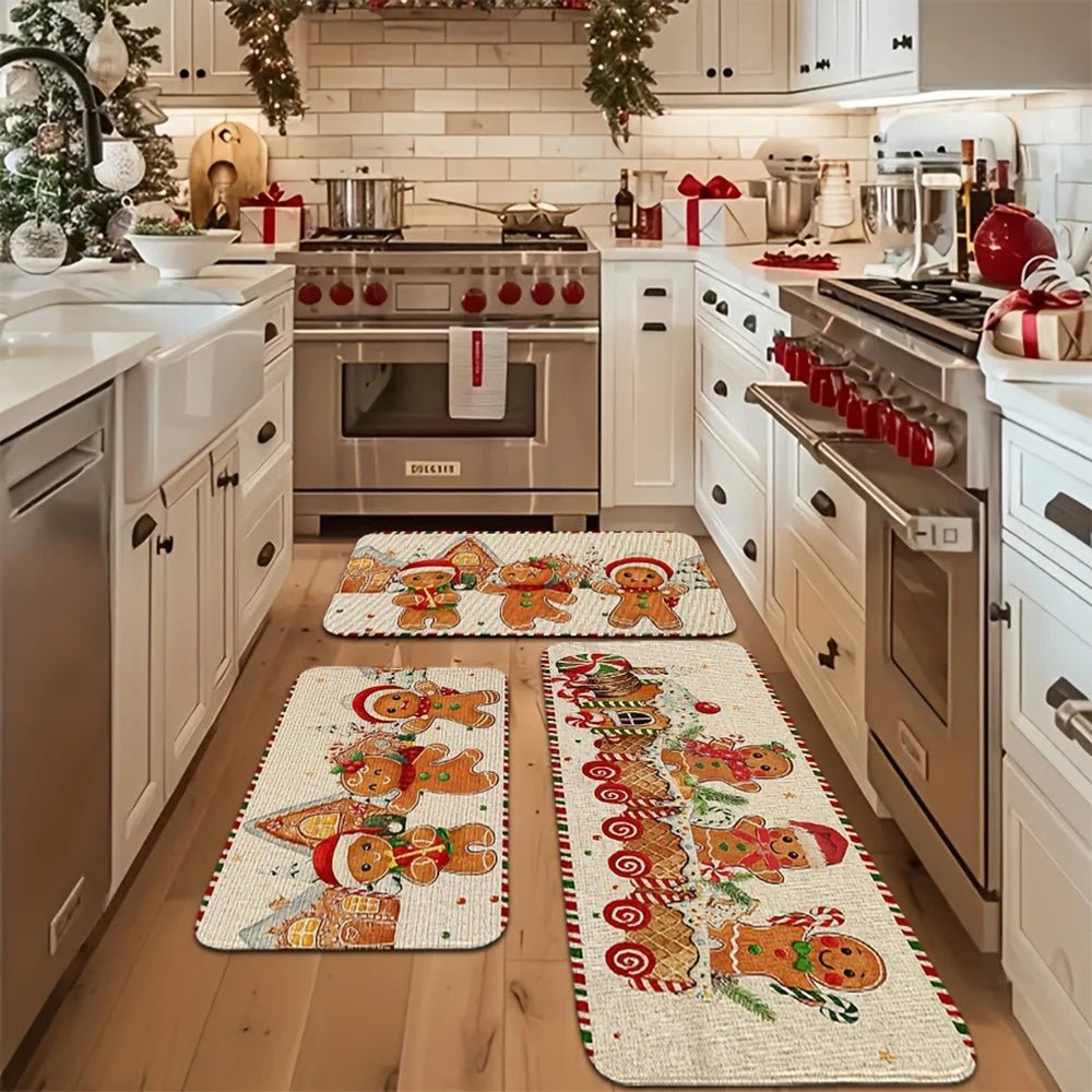 CHEERTRAIN – Soft festive felt mats with nostalgic gingerbread train design