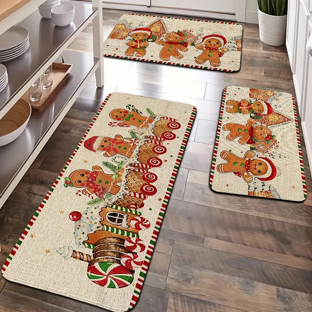 CHEERTRAIN – Soft festive felt mats with nostalgic gingerbread train design