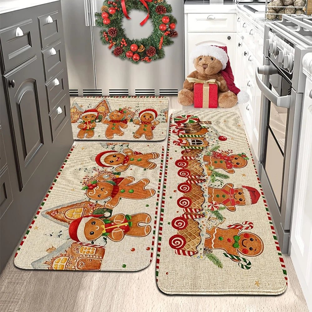 CHEERTRAIN – Soft festive felt mats with nostalgic gingerbread train design