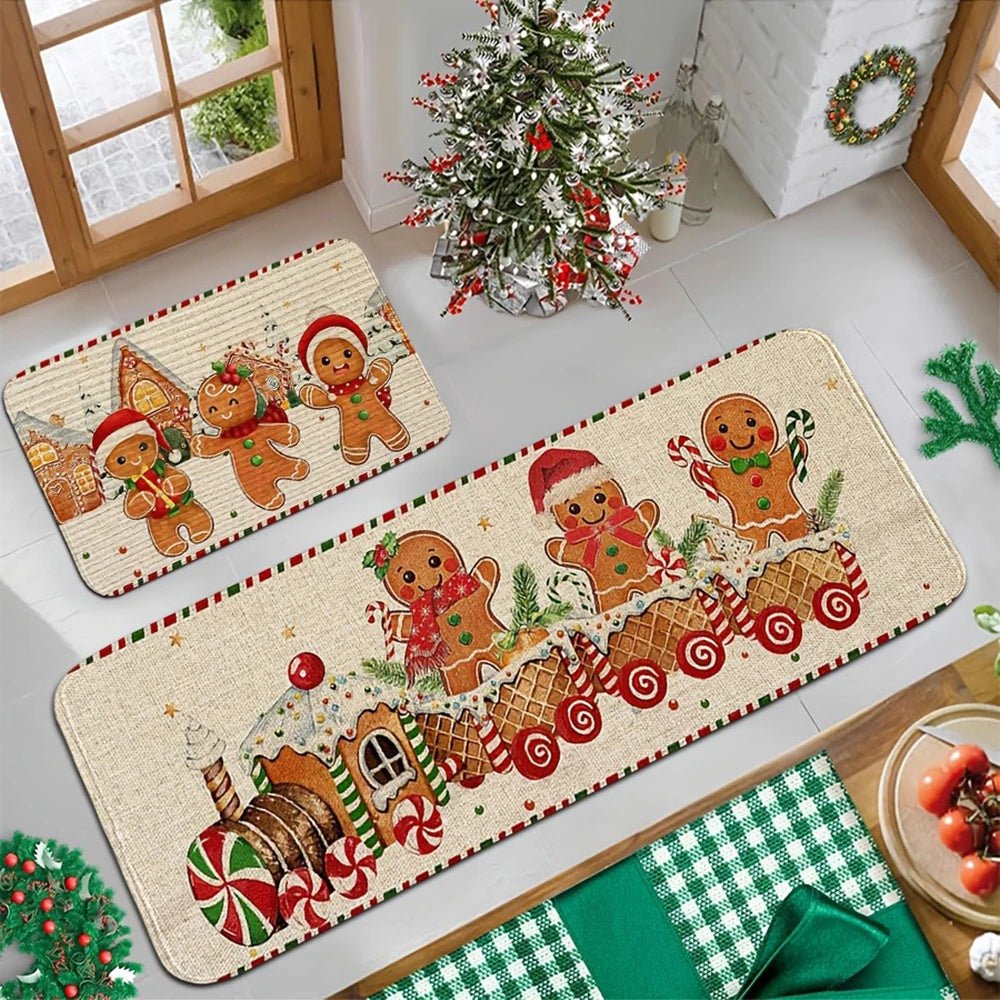 CHEERTRAIN – Soft festive felt mats with nostalgic gingerbread train design
