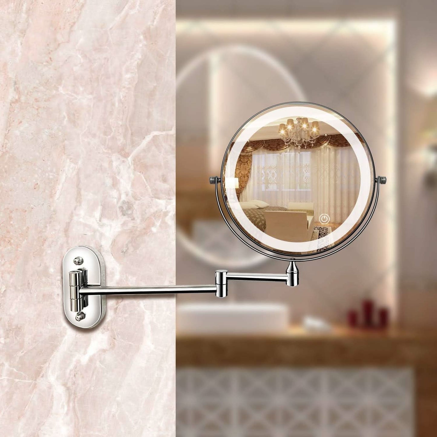 LUMIREFLEX – LED Mirror Lamp with 5x Magnification for Precise Makeup