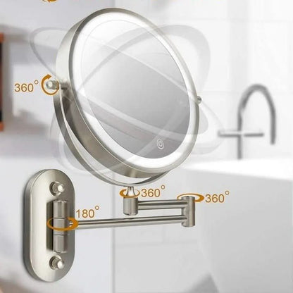 LUMIREFLEX – LED Mirror Lamp with 5x Magnification for Precise Makeup