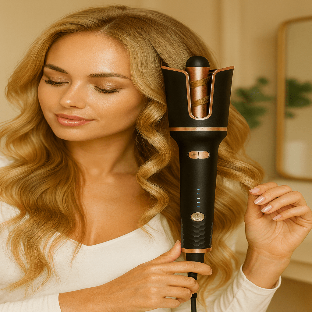 CURLGENIUS – Automatic Ceramic Curling Iron with Rotating Barrel