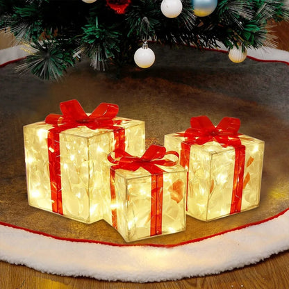 GLOWCRATE – Luminous Christmas gift box with 100 LED lights for festive decoration
