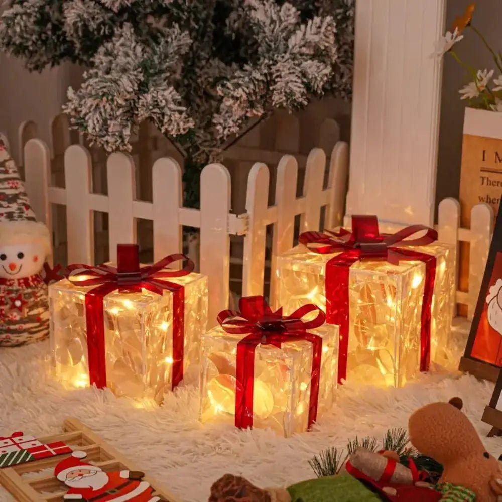 GLOWCRATE – Luminous Christmas gift box with 100 LED lights for festive decoration