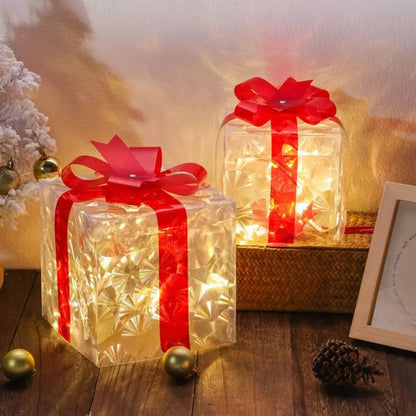 GLOWCRATE – Luminous Christmas gift box with 100 LED lights for festive decoration