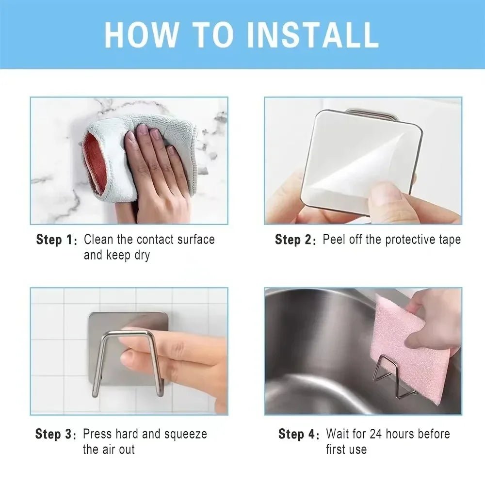STEELSMART – Space-saving stainless steel sponge holder for sinks