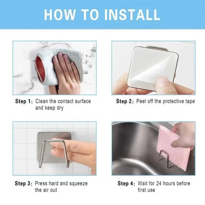 STEELSMART – Space-saving stainless steel sponge holder for sinks