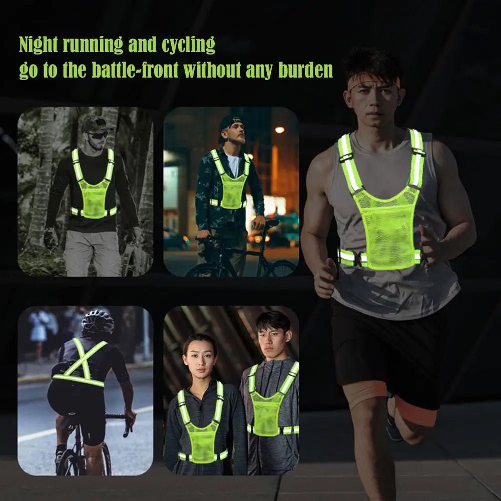 BEAMRUN – Reflector Running & Cycling Safety Vest with Large Pocket for Mobile Phone & Wallet