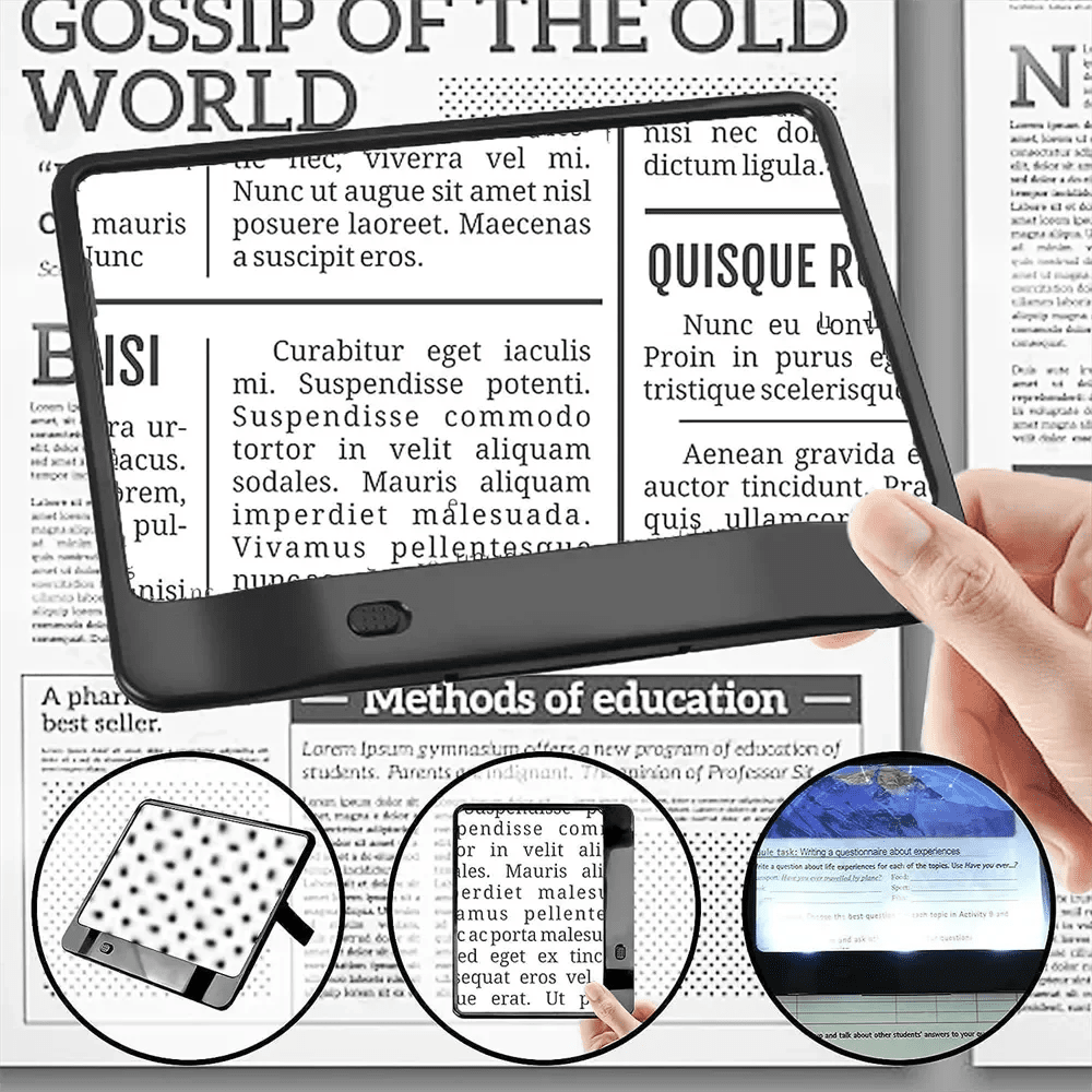 READING AID – 3x LED Reading Magnifier for Entire Pages