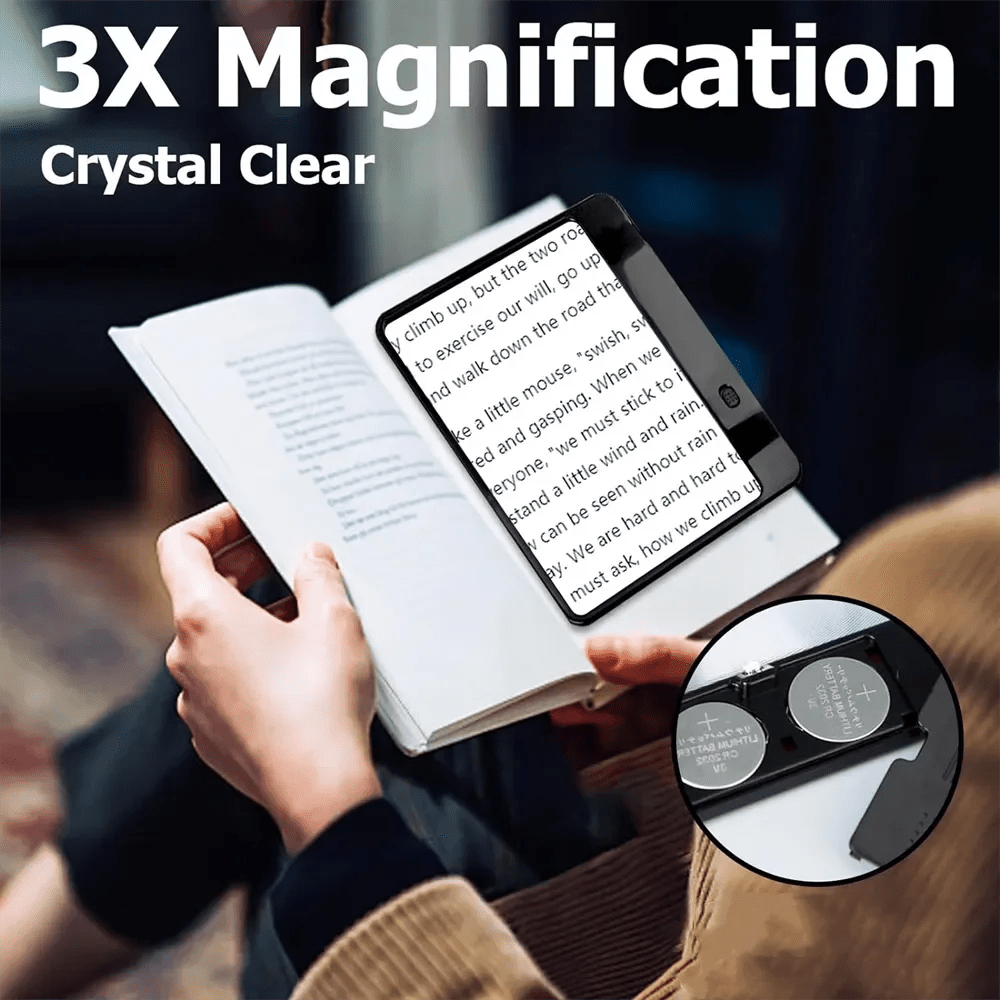 READING AID – 3x LED Reading Magnifier for Entire Pages