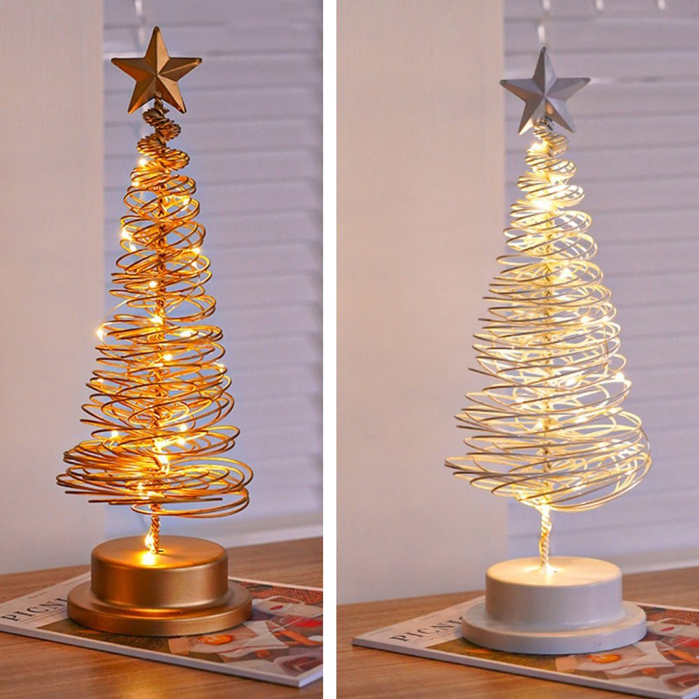 SPIRABRIGHT – LED Christmas Tree with Spiral Design and Star Accent (33 cm)
