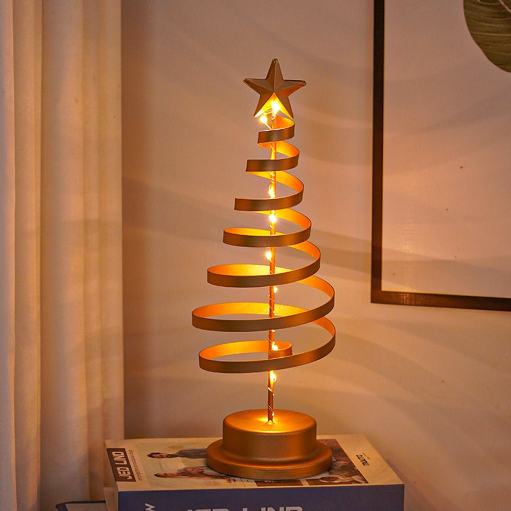 SPIRABRIGHT – LED Christmas Tree with Spiral Design and Star Accent (33 cm)