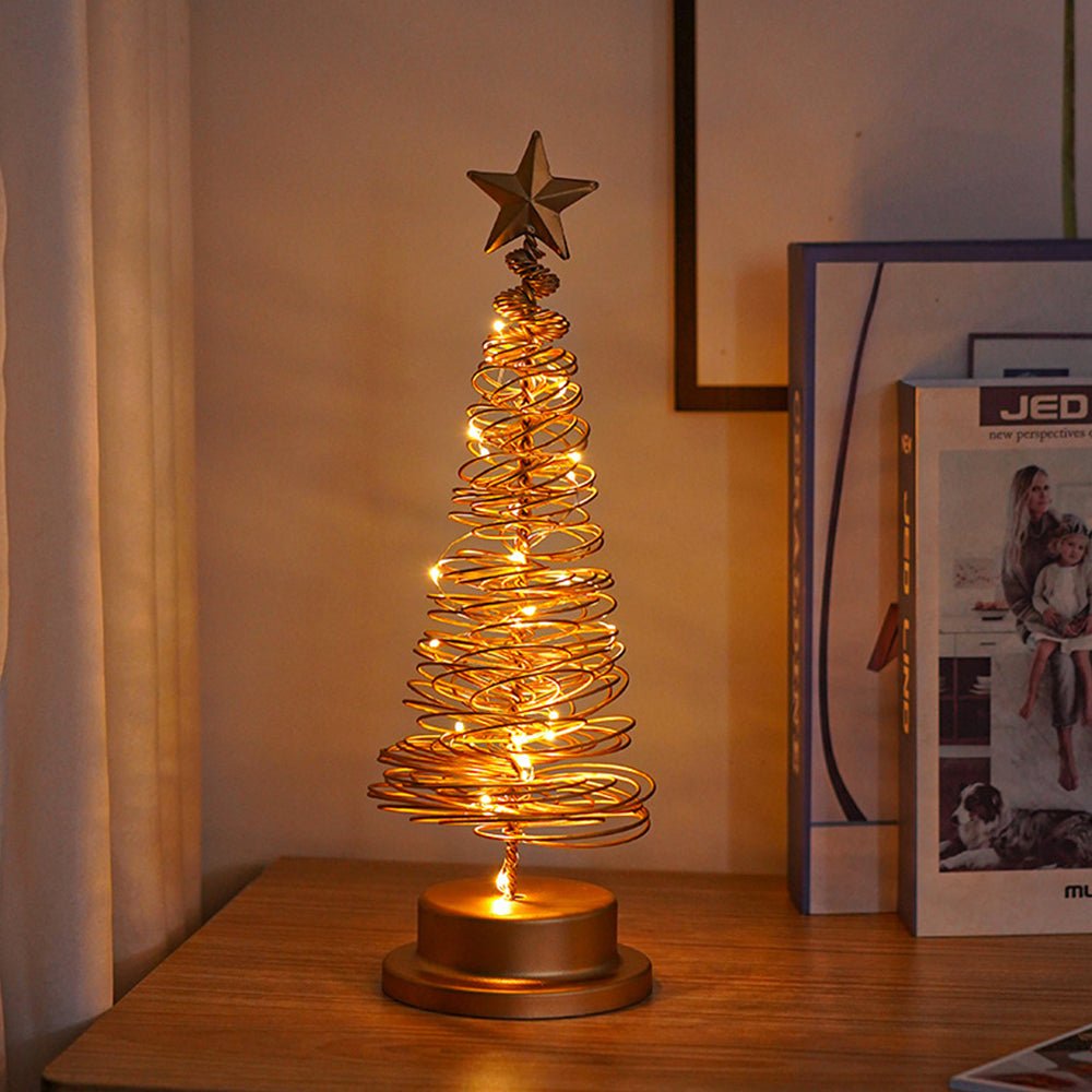 SPIRABRIGHT – LED Christmas Tree with Spiral Design and Star Accent (33 cm)