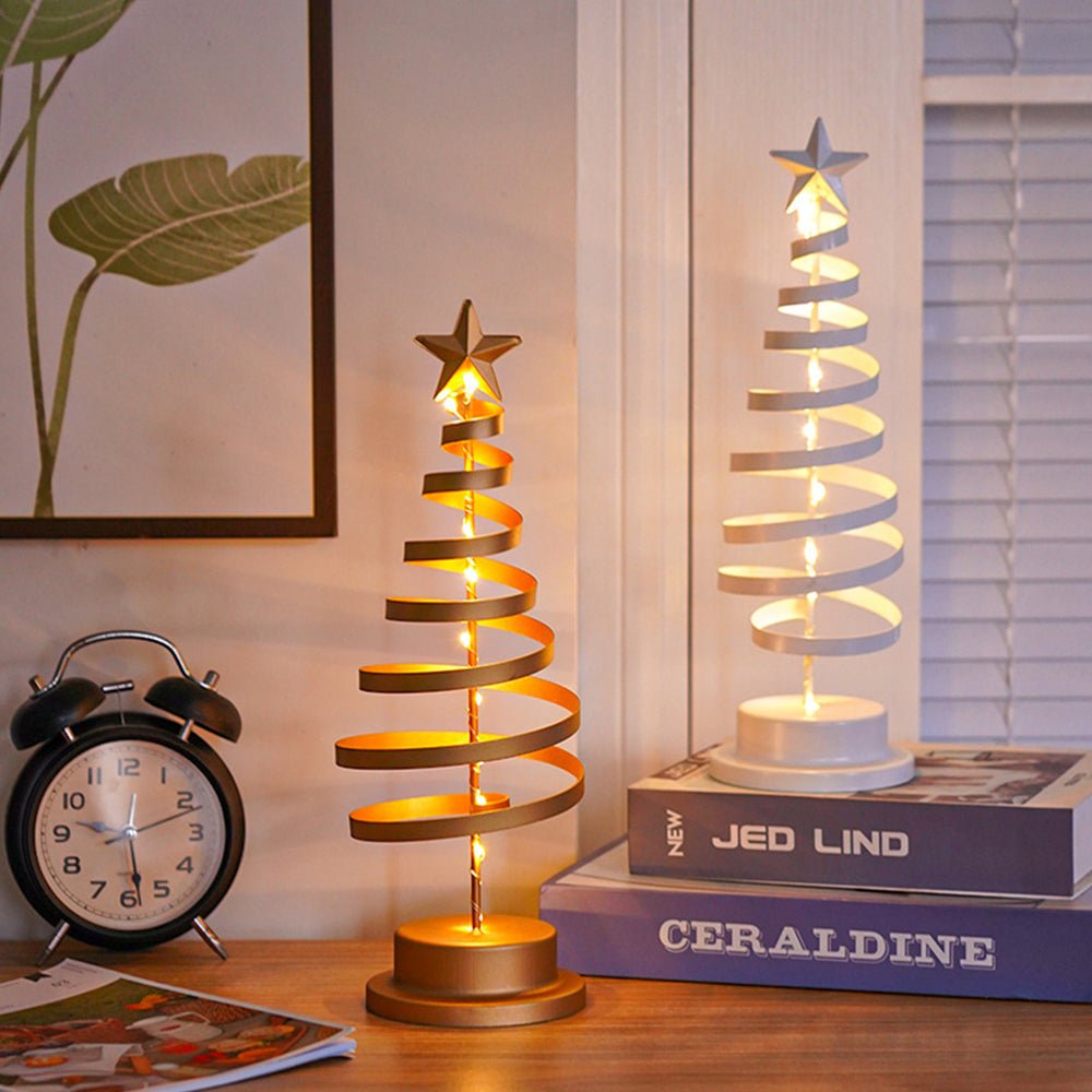 SPIRABRIGHT – LED Christmas Tree with Spiral Design and Star Accent (33 cm)