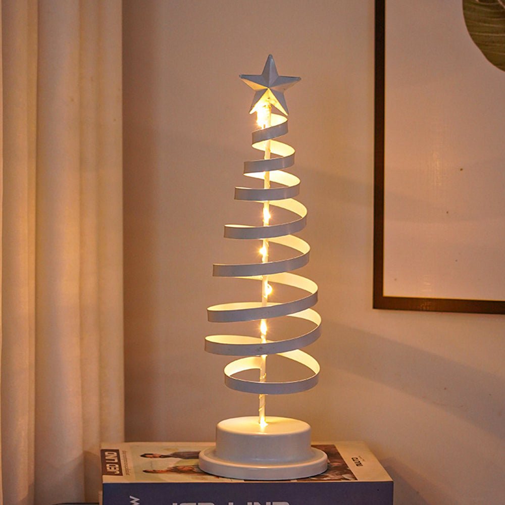 SPIRABRIGHT – LED Christmas Tree with Spiral Design and Star Accent (33 cm)