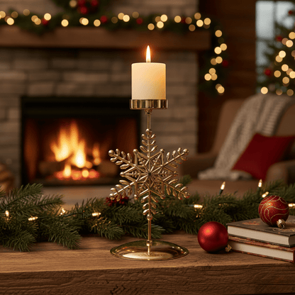 GLORIAHOME – Vintage Gold Candle Holder for Elegant Christmas Decoration
