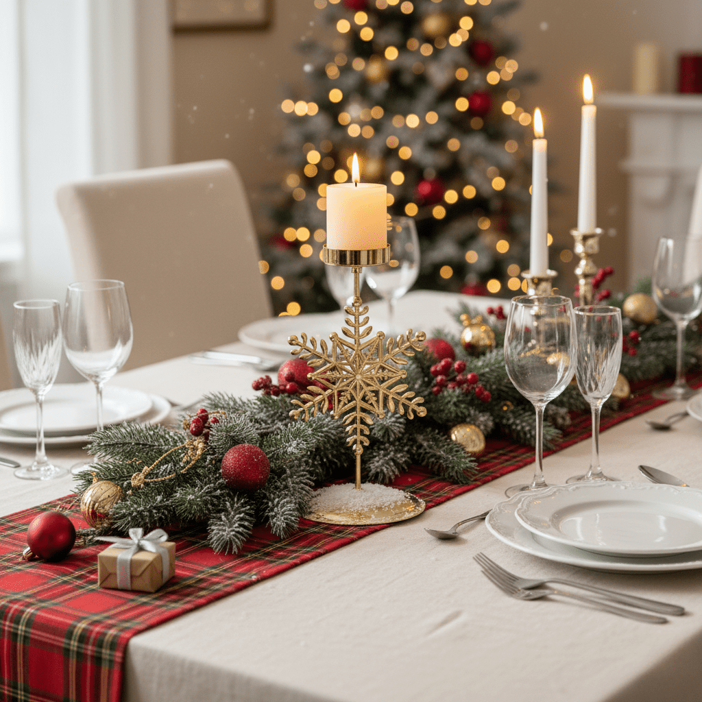 GLORIAHOME – Vintage Gold Candle Holder for Elegant Christmas Decoration