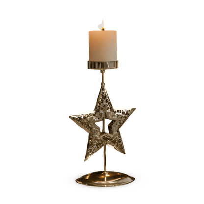 GLORIAHOME – Vintage Gold Candle Holder for Elegant Christmas Decoration
