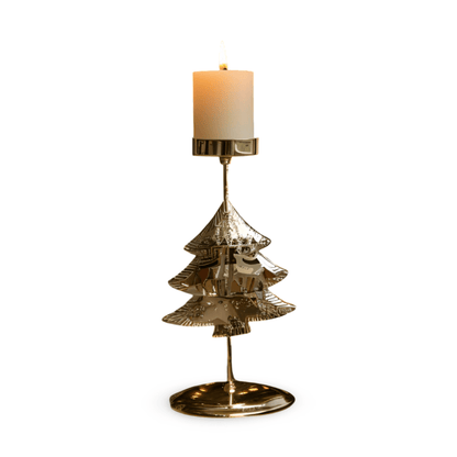 GLORIAHOME – Vintage Gold Candle Holder for Elegant Christmas Decoration