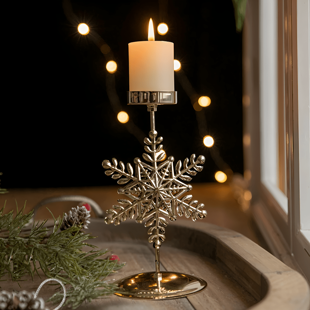 GLORIAHOME – Vintage Gold Candle Holder for Elegant Christmas Decoration