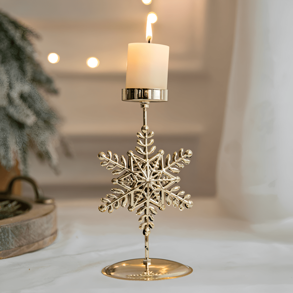 GLORIAHOME – Vintage Gold Candle Holder for Elegant Christmas Decoration