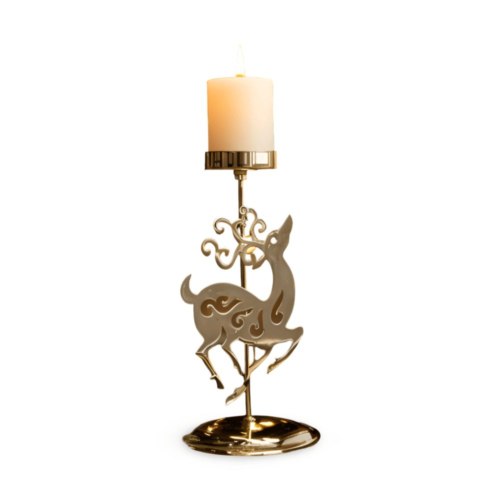 GLORIAHOME – Vintage Gold Candle Holder for Elegant Christmas Decoration