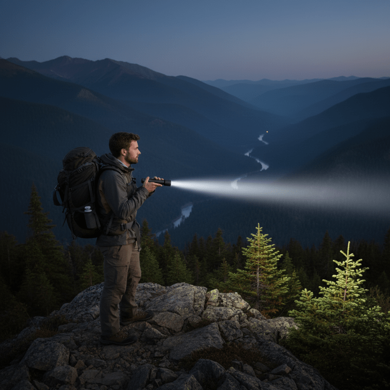 LUMATRON – Powerful LED Flashlight with 100000 Lumens, USB Charging & Waterproof Zoom Design
