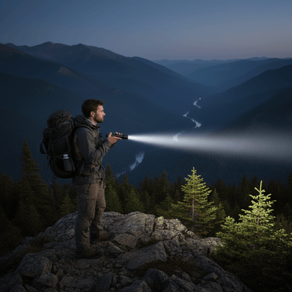 LUMATRON – Powerful LED Flashlight with 100000 Lumens, USB Charging & Waterproof Zoom Design