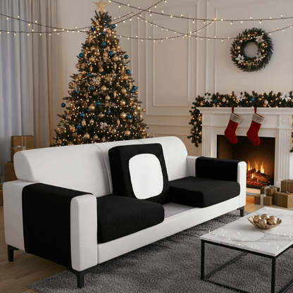 JACQUARDFIT – Elastic jacquard sofa cover for seat cushions & all-around protection